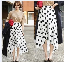 Women Summer Plus Size 3XS-8XL Asymmetrical Polka Dot Print Skirt Woman Lady Elegant Maxi Long High Low Dovetail Chiffon Skirts 2024 - buy cheap