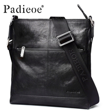 Padieoe Genuine Leather Shoulder Bag for Men High Quality Student Satchel Bag Fashion Men's Crossbody Messenger Bag for Ipad 2024 - buy cheap
