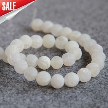 New For Necklace&Bracelet 10mm Stripe White Natural Stone Frosted Onyx Beads Round DIY Wholesale Carnelian Women Jewelry 15inch 2024 - buy cheap
