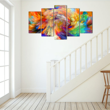 Quadros de arte em tela, decoração para casa, 5 peças, linhas coloridas abstratas, para sala de estar, impressões modulares, quadro de cartaz 2024 - compre barato