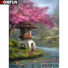 HOMFUN Full Square/Round Drill 5D DIY Diamond Painting "Bridge tree scenery"3D Diamond Embroidery Cross Stitch Home Decor A20319 2024 - buy cheap