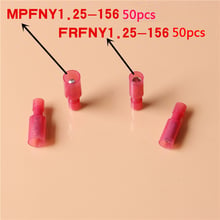 FRFNY1.25 MPFNY 50sets Bullet Shaped NYLON brass Female Male Insulating Joint Wire Connector Crimp Terminal FRFNY+MRFNY AWG12-10 2024 - buy cheap