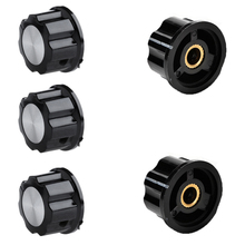 New Black Control Rotary Knob For 6mm Knurled Shaft Potentiometer Set 5Pcs 2024 - buy cheap