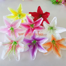 20pcs 13cm 8Colors Artificial Fabric Silk Lily Flower Head For DIY Wedding Wall Arch Decorative Hat Accessoires 2024 - buy cheap