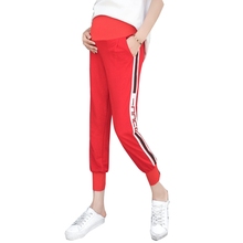 New pregnant women pants 2019 spring wear outside nine points casual sports pants tide mom spring thin pants 2024 - buy cheap