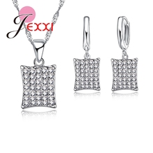 CZ Crystal  Fashion Original Design Women Jewelry sets 925 Sterling Silver Shinny Necklace & Earrings Women/Girls Hot Sale 2024 - buy cheap