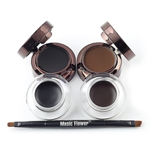 2pcs/lot Music Flower Eyeliner & Eyebrow Cream Kit Waterproof Long Lasting Eye Liner Eye Brow Brown + Black Color 2024 - buy cheap