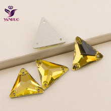 YANRUO-diamantes de imitación de topacio claro 3270, piedras triangulares de Parte trasera plana para coser, cristales de vidrio para coser, cuentas de diamantes de imitación para ropa 2024 - compra barato