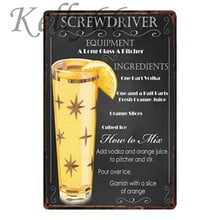 [ Kelly66 ] Screwdriver Cocktail Metal Sign Tin Poster Home Decor Bar Wall Art Painting 20*30 CM Size y-1823 2024 - buy cheap