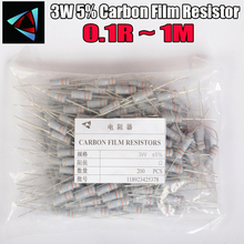 100pcs 3W Carbon Film Resistor 5% 0.1R ~ 1M 1R 4.7R 10R 22R 33R 47R 1K 4.7K 10K 100K 0.22 0.33 0.68 Metal oxide film Resistor 2024 - buy cheap