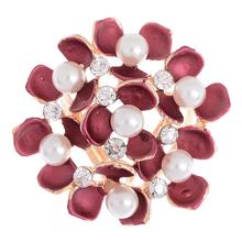 New Simulated Pearl Crystal Flower Clip Brooch Pin Scarf Buckle Holder Collar Clip for Women Wedding Party Charming Jewelry 2024 - buy cheap