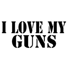 17,8*7,5 см «Я люблю мои пистолеты», забавные слова, искусственные Стикеры для стайлинга автомобиля, аксессуары, черный/серебристый цвет 2024 - купить недорого