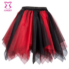 Corzzet Women's Tutu Skirt Adult Tulle Short Petticoat with Ruffles Gothic Vintage Dance Party Skirt 2024 - buy cheap