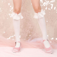 Оригинальные кружевные хлопковые носки в стиле Лолиты, красивые и красивые Гольфы с героями мультфильмов, носки в стиле Лолиты 2024 - купить недорого