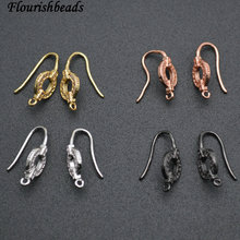 Various Color CZ Beads Setting Anti-rust Color Round Circle Shape Metal Earring Hooks Jewelry Findings 30pc/lot 2024 - buy cheap