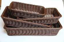 1PC Handmade Rattan Bread Baskets Bread Baskets Dried Fruit Organs Fruit Orders Rectangular Food Fruit Basket LB 284 2024 - buy cheap