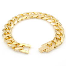 GOKADIMA 21cm 13mm Cut Cuban Stainless Steel Women Link Chian Bracelet Gold-Color Mens Accessory High Quality Jewelry WB519 2024 - buy cheap