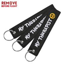 3 PCS My Therapist Key Chains for Cars and Motorcycle Black Embroidery Key Ring Chain Gifts Keychain Holder Jewelry llavero 2024 - buy cheap