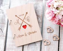 Wedding Guest Book,Wood Guest Book Wedding Guest Book, Customised Guest Book, Wood Guest Book Love Arrow 2024 - buy cheap