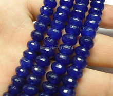 Hot 5x8mm Faceted Blue jewelry fashion shopping girl stone Roundel Loose Beads Accessory Parts For Necklace Bracelet 15" ZH0235 2024 - buy cheap