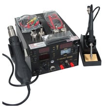 SAIKE 909D 3 in 1 Soldering Station Hot air gun+Soldering Iron+DC Power Supply 15V 2A  220V 110V 2024 - buy cheap