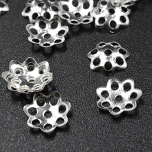 FLTMRH 50pcs 8mm   High Quali ty  DIY Hollow Flower Metal Charms Bead Caps foy Making 2024 - buy cheap