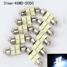 10pcs X 31mm 4 SMD 5050 Car Interior Dome Festoon White LED Light Bulbs Lamp DC12V 2024 - buy cheap