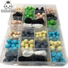 DIY Silicone Baby Teething Necklace Kit Free Storage Case Included Perfect Baby Shower Gift Food Grade Teething Wooden Beads 2024 - buy cheap