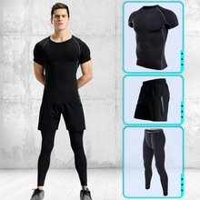 Conjunto esportivo de corridas, roupas de compressão, conjuntos de treino, roupas esportivas, conjuntos de musculação, 3 peças 2024 - compre barato