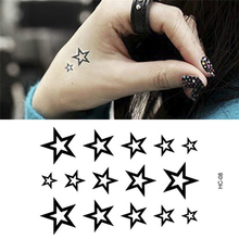 Ажурные звезды, наклейка на палец, запястье, руку, водостойкая хна, Временные татуировки, боди-арт, Летний стиль, переводная татуировка 2024 - купить недорого