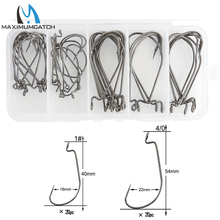 Maximumcatch 40pc Wide Belly Offsets Hook High Carbon Steel Worm Hooks 2#-4/0 Fishing Tackle 2024 - buy cheap