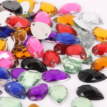 8x13mm Teardrop Multicolor Glass Sew On Rhinestones Droplet Sew On Claw Rhinestone Sewing Crystals For Wedding Dresses Decor 2024 - buy cheap