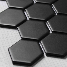 matt hexagon ceramic mosaic tiles black color for living room bathroom shower tiles kitchen backsplash hallway 2024 - buy cheap