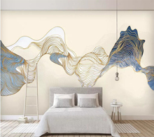 Beibehand-papel de parede 3d, decoração de paisagem, linha abstrata, chinesa 2024 - compre barato