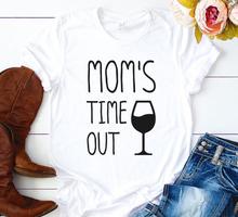 Женская футболка с надписью «Mom's Time Out», хлопковая Повседневная забавная футболка для женщин, футболки tumblr, хипстерская Прямая поставка, новинка-49 2022 - купить недорого