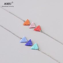 2020 AMIU Handmade MIYUKI Bead Bracelets Triangle Stainless Steel Handmade Charm Delica Bead Bracelets & Bangles For Women Men 2024 - buy cheap