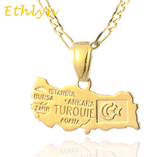 Ethlyn-collar con colgante de cobre con mapa turco, joyería, Color dorado, accesorios de joyería, P18 2024 - compra barato