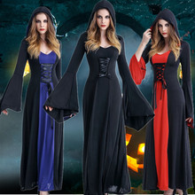 Halloween Costume Witch Medieval Dress Women Adult Sexy Costumes Scary Wicca Cosplay Gothic Wizard Halloween Costumes for Women 2024 - buy cheap