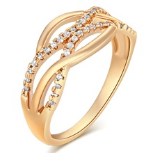 Brand Women Ring Rose Gold Color Finger Engagement Rings for Women Wedding Rings Anillos Body Jewelry Fashion Rings Wholesale 2024 - buy cheap