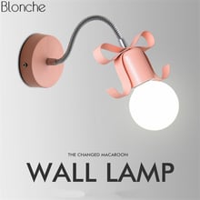 Lámpara Led de pared con lazo ajustable para habitación de niños, iluminación moderna para cabecera de dormitorio, dormitorio de princesa, macarrones, para el hogar 2024 - compra barato