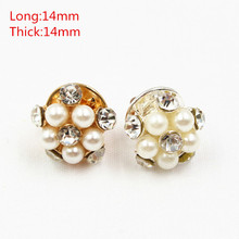 1651816,3 unids/lote 14mm 2color de diamantes de imitación incrustaciones de perlas botones de metal amor Ropa Accesorios de accesorios de joyería diy 2024 - compra barato