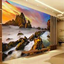 Beibehang-revestimiento de paredes 3D personalizado, muebles para el hogar, telón de fondo de TV, adhesivo de Rocky Vista a la playa para Hotel, baño, sala de estar, pared grande 2024 - compra barato