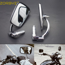 ZORBYZ Motorcycle 7/8" 22mm Silver Retro Metal Handle Bar End Side Rearview Side Mirror For GN/ CG Cafe Racer Custom 2024 - buy cheap