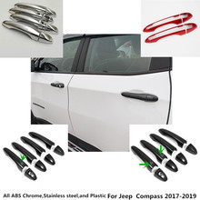 For Jeep Compass 2017 2018 2019 2020 2021 Car Cover Protection Detector Stick Frame Trim Door Handle Armrest Handrail Bowl 8pcs 2024 - buy cheap