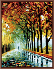 Mão desenhada cena da rua cena da rua da árvore paisagem pintura da lona arte parede decoração casa pintura 2024 - compre barato