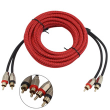 Аудио кабель Кабель Питания Провод динамика 5 м Чистый медный кабель автомобильный аудио усилитель наборы RCA к RCA 2024 - купить недорого