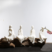 Большая белая керамическая статуя Будды фарфоровый домашний Декор подарок кунг-фу чай фигурка питомца будды статуи Прямая поставка 2024 - купить недорого
