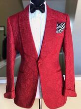 Popular single button pattern groomsman shawl lapel groom tuxedo men's wedding blazer 2024 - buy cheap