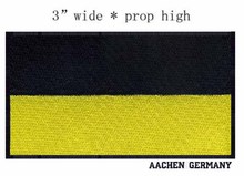 3 "de ancho de Aquisgrán, Alemania bordado de bandera parche negro, rojo y amarillo/equipo táctico/hierro en parche 2024 - compra barato
