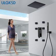 ULGKSD-Juego de grifería para ducha, cabezal de ducha de lluvia, pantalla Digital LED, 3 vías, mezclador de Grifo de ducha de baño 2024 - compra barato